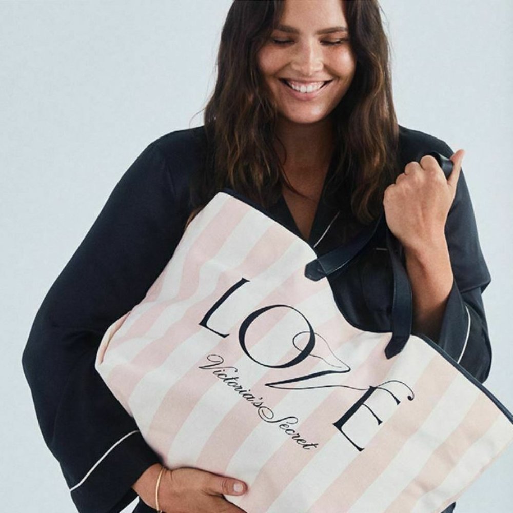 NEW Victoria's Secret Logo Stripe large Tote bag